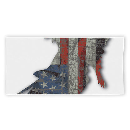 Eagle American Flag Print Beach Towel