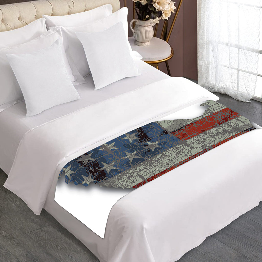 Eagle American Flag Print Bed Runner