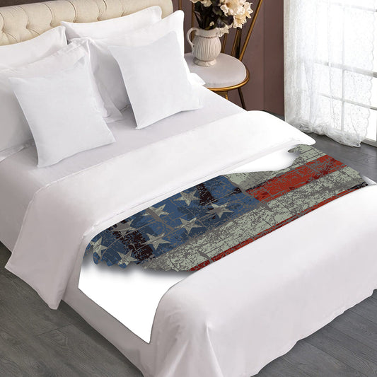 Eagle American Flag Print Bed Runner