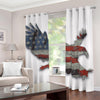 Eagle American Flag Print Blackout Grommet Curtains