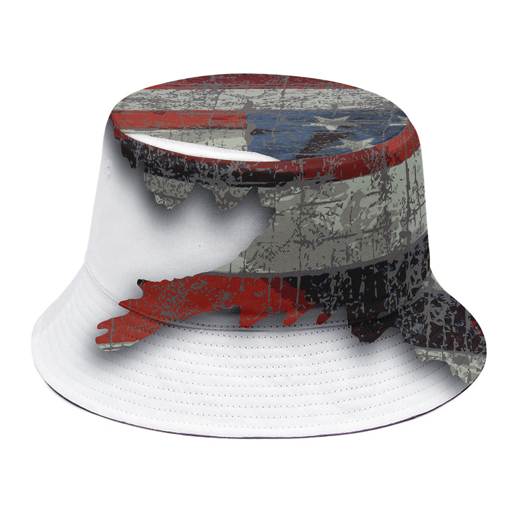 Eagle American Flag Print Bucket Hat