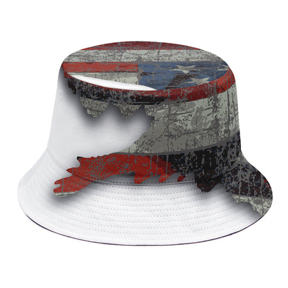 Eagle American Flag Print Bucket Hat
