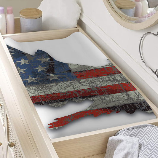 Eagle American Flag Print Changing Pad Cover