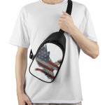 Eagle American Flag Print Chest Bag