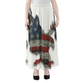 Eagle American Flag Print Chiffon Maxi Skirt