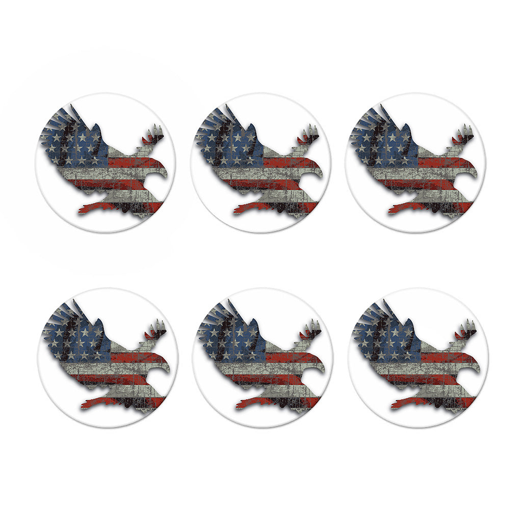 Eagle American Flag Print Coaster Set