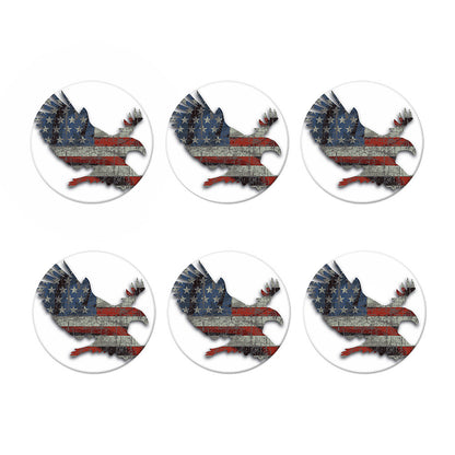 Eagle American Flag Print Coaster Set