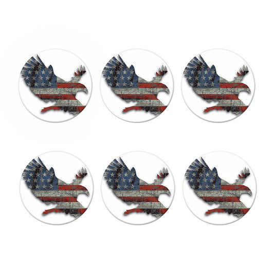 Eagle American Flag Print Coaster Set
