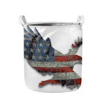 Eagle American Flag Print Collapsible Laundry Basket