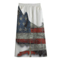 Eagle American Flag Print Cotton Front Slit Maxi Skirt