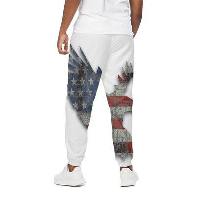 Eagle American Flag Print Cotton Pants