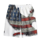 Eagle American Flag Print Cotton Shorts