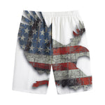 Eagle American Flag Print Cotton Shorts