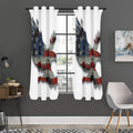 Eagle American Flag Print Grommet Curtain Panels
