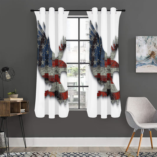 Eagle American Flag Print Curtain