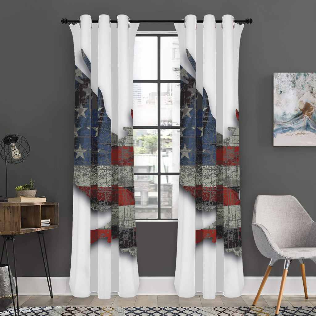 Eagle American Flag Print Curtain