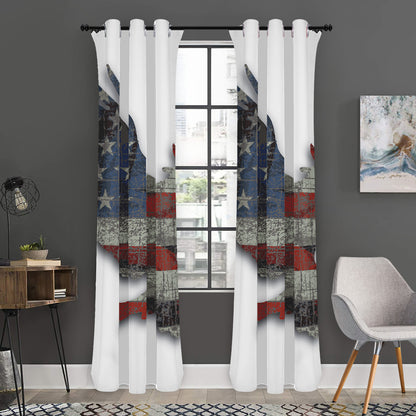 Eagle American Flag Print Curtain