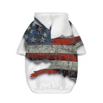 Eagle American Flag Print Dog Zip Up Hoodie
