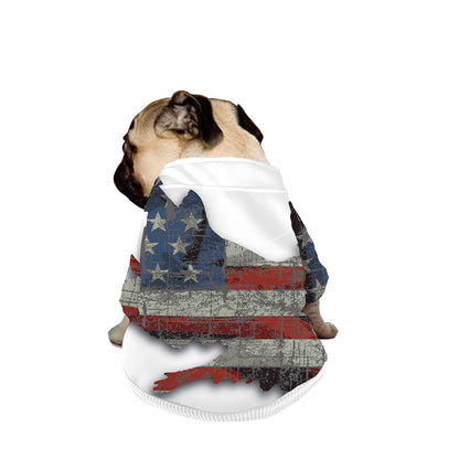 Eagle American Flag Print Dog Zip Up Jacket