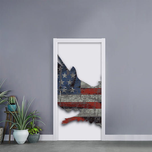 Eagle American Flag Print Door Sticker