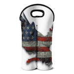 Eagle American Flag Print Double Neoprene Wine Tote