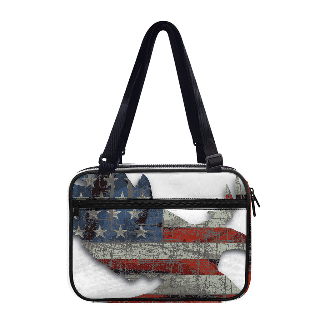 Eagle American Flag Print Double Strap Bible Bag