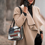 Eagle American Flag Print Double Strap Bible Bag