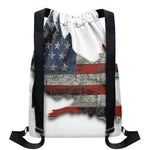 Eagle American Flag Print Drawstring Backpack