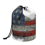 Eagle American Flag Print Drawstring Makeup Bag