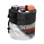 Eagle American Flag Print Drawstring Makeup Bag
