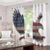 Eagle American Flag Print Extra Wide Grommet Curtains