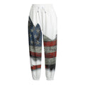Eagle American Flag Print Fleece Lined Knit Pants