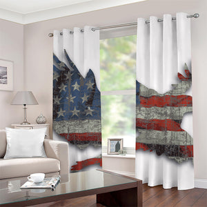 Eagle American Flag Print Grommet Curtains