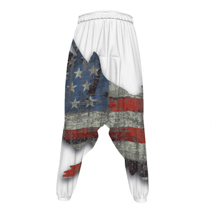 Eagle American Flag Print Hammer Pants