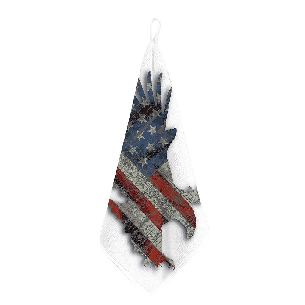 Eagle American Flag Print Hand Towel