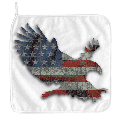 Eagle American Flag Print Hand Towel