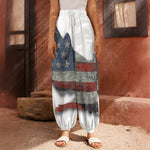 Eagle American Flag Print Harem Pants