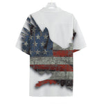Eagle American Flag Print Hawaiian Shirt
