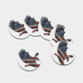 Eagle American Flag Print Leather Coaster Set