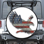Eagle American Flag Print Leather Spare Tire Cover