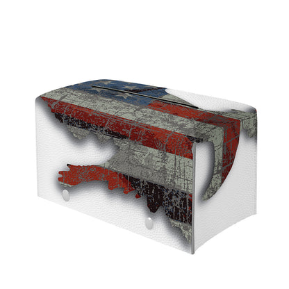 Eagle American Flag Print Leather Tissue Box Cover