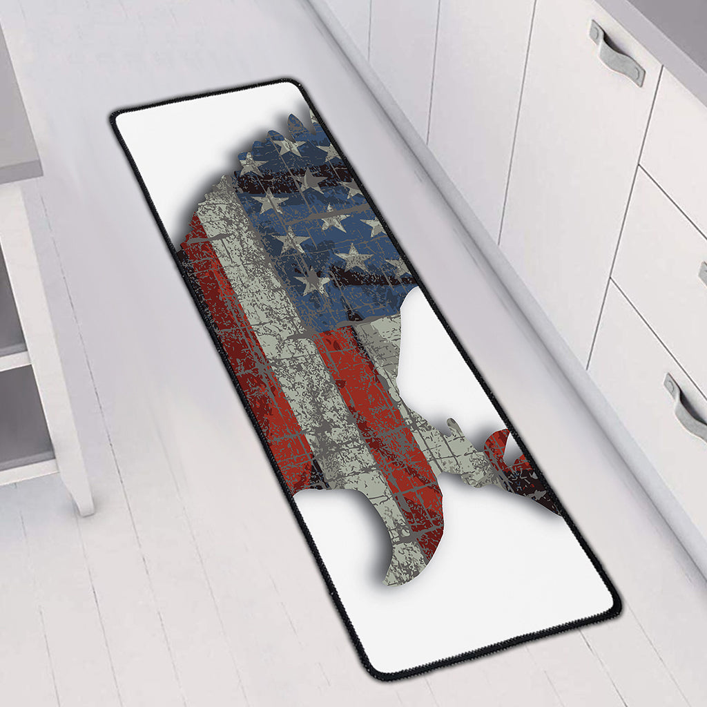 Eagle American Flag Print Long Kitchen Mat