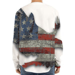 Eagle American Flag Print Long Sleeve Baseball Jersey