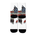 Eagle American Flag Print Long Socks