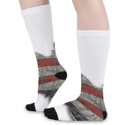 Eagle American Flag Print Long Socks