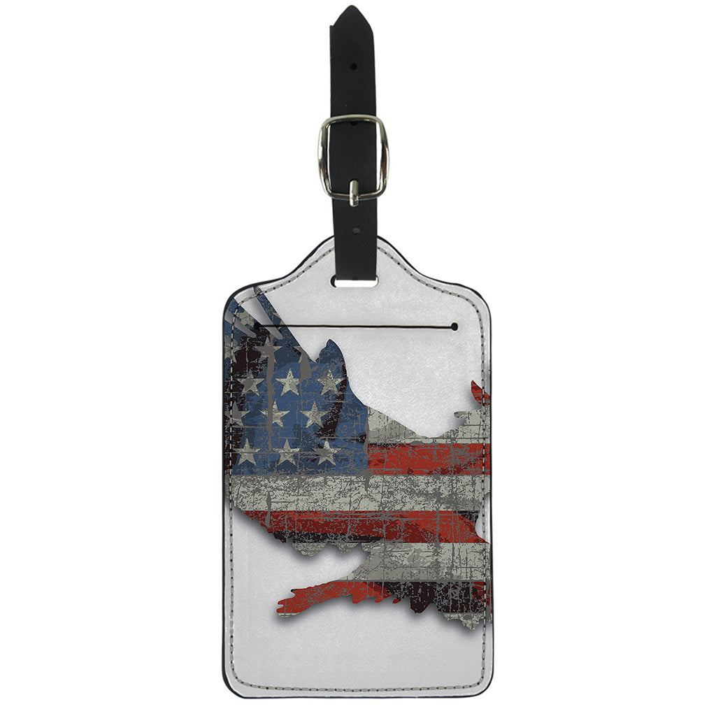 Eagle American Flag Print Luggage Tag