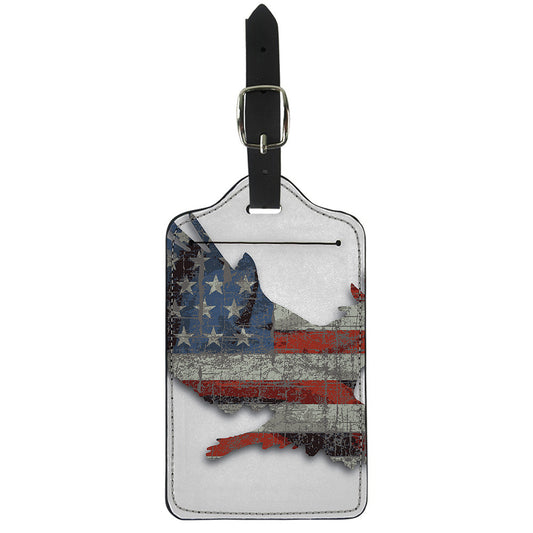 Eagle American Flag Print Luggage Tag