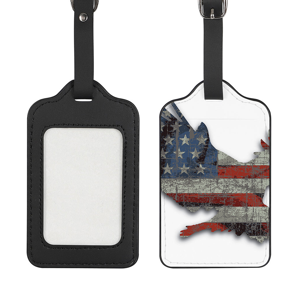 Eagle American Flag Print Luggage Tag