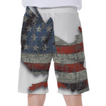 Eagle American Flag Print Men's Beach Shorts