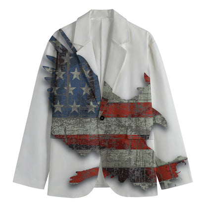Eagle American Flag Print Men's Blazer